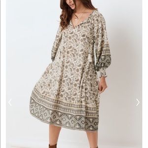 Spell & The Gypsy Collective Boho Dress Beach Cover Up Ash Grey XS Oversized